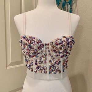 Fashionnova half top stoned corset